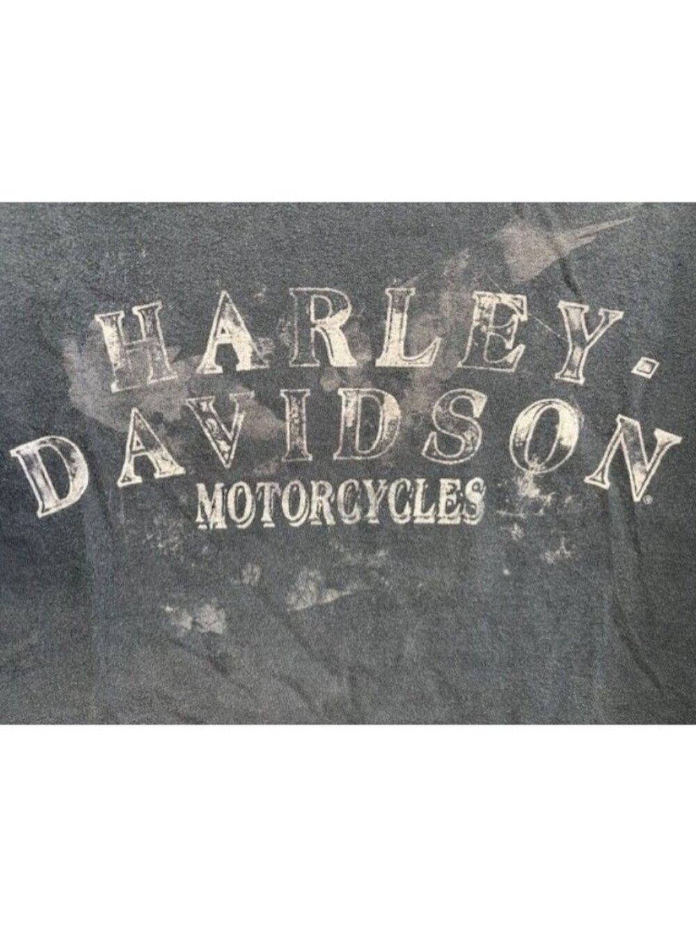 Harley-Davidson Mens Graphic Tee Large Black Distressed Style Front & Back Logos - Picture 2 of 5